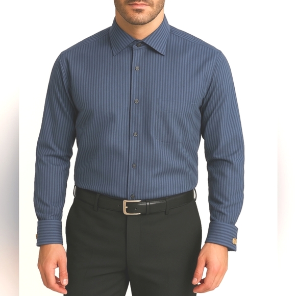 Geoffrey Beene Wrinkle Free French Cuff Sleeves Dress Shirt 16.5 34/35 - Picture 1 of 8